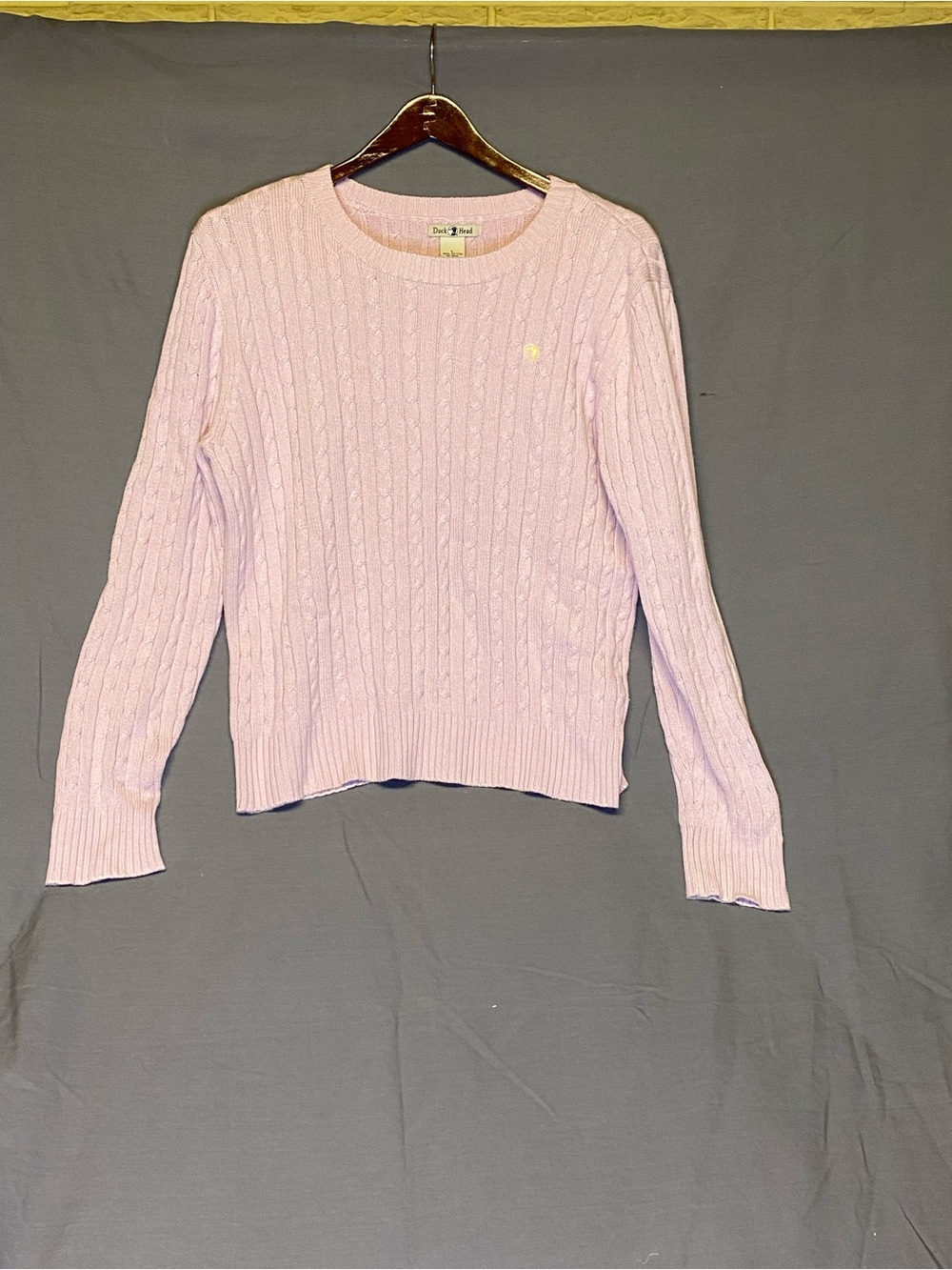 Duck Head Lilac Cable Knit Crewneck Sweater